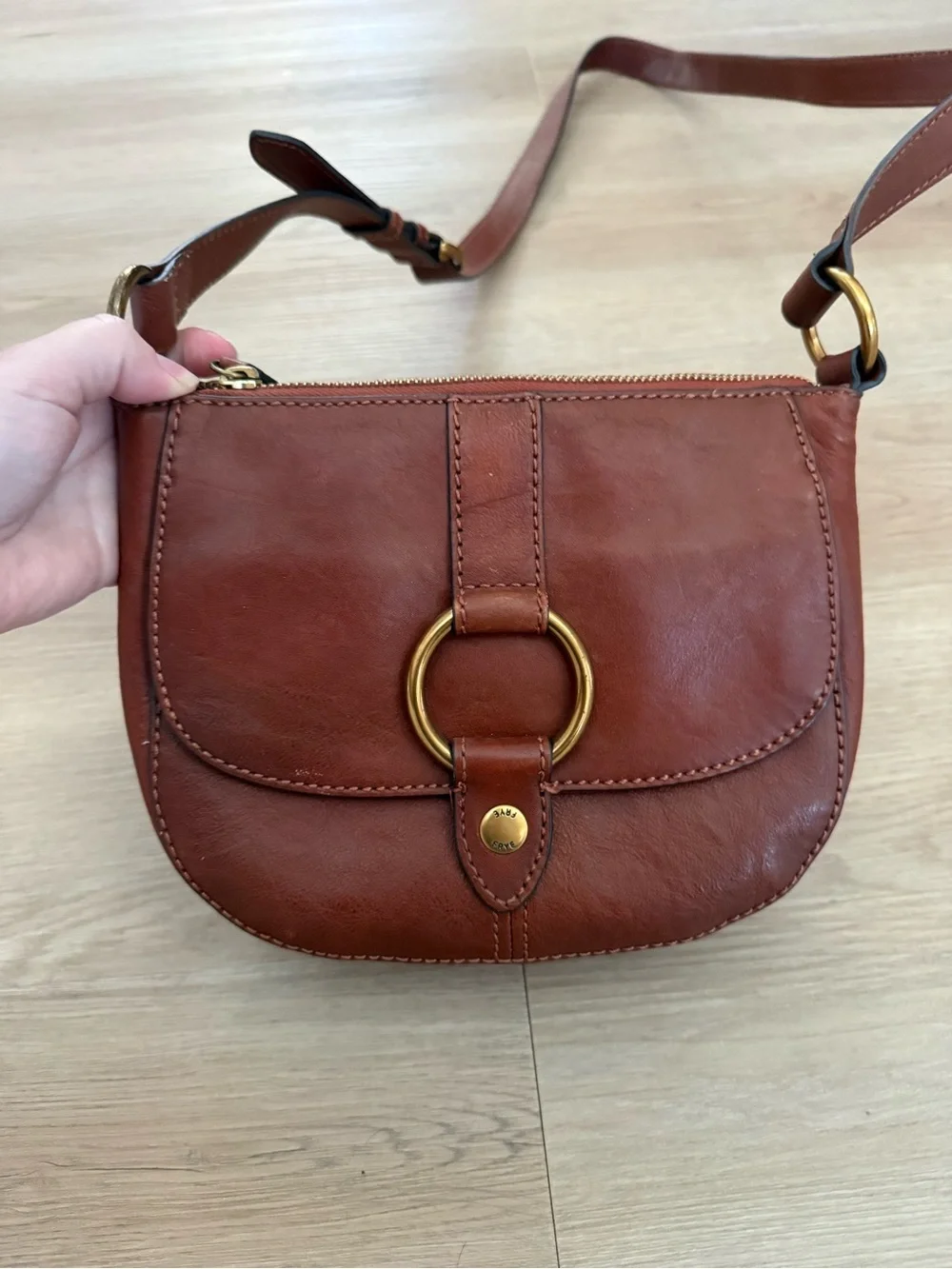 Frye Lucy Saddle Bag w/ brass hardware